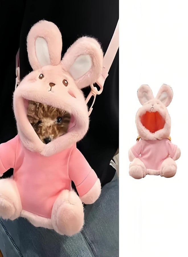 Tiny Puppy Carrier Chest Sling - Extra Small Body Carrier for Up to 4lbs Puppies Kittens, Cute Pack Pouch for Mini Yorkies Teacup Hands-Free Portable Pet Harness for Girls Boys (1lb Small Pink)